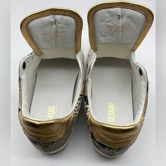 Zadig & Voltaire Python Print 100% Leather Women’s Sneakers Size 39/8,5 Italy - Picture 9 of 11